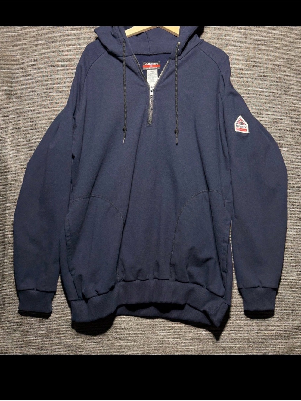 Dark Navy Half-Zip Hoodie Sweatshirt - Men's